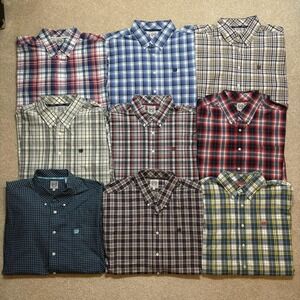 Cinch Shirt Lot Of 9 All Mens Large Multicolor Plaid Button Up Western Cowboy LS